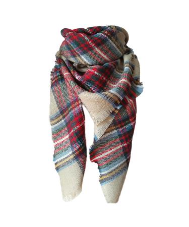 Women's Scarf Ladies Knitted Scarf with Wool Wrap Scarf Scarves for Cold Weather Flowers Cover Ladies Scarf Poncho One Size Khaki