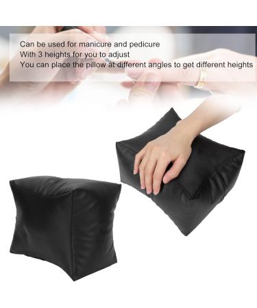 Restokki Nail Art Hand Cushion - Waterproof Armrest for Nail Studios Soft PU Leather 3 Heights Relieves Fatigue (Black) - Buy Online on GoSupps.com