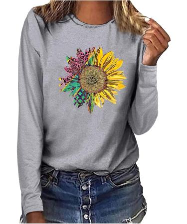 tsaChick Women's Oversized Sunflower Sweatshirt - Gray S - Buy Online on GoSupps.com