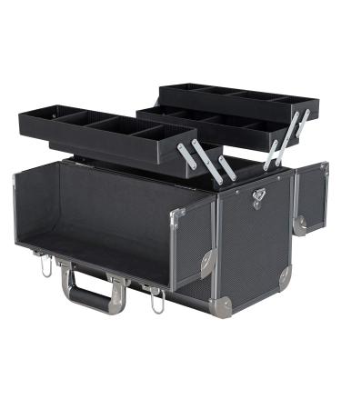 HMF 14902-02 aluminum tool case empty | fishing case | individual dividers | 36.5 x 35 x 22 cm | black
