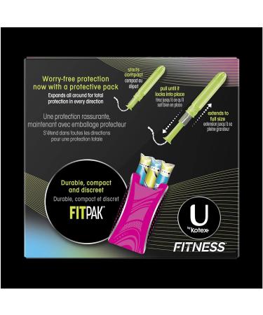 U by Kotex Fitness Tampons Super Absorbency Unscented - 15 Count (Pack of 8) - Buy Online on GoSupps.com