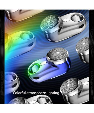 Buy Mini Men's Rotating Electric Shaver & Beard Trimmer - Type-C Rechargeable Portable Travel Gift - Silvery - Buy Online on GoSupps.com