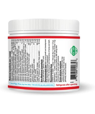 Nutridom Complete Kids Multivitamin Powder - 100g All-Natural Non-GMO Sugar-Free Vegan Vegetarian - with Vitamins A B Complex C D3 Magnesium Calcium Biotin and More for Optimal Child Health and Wellness. - Buy Online on GoSupps.com
