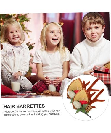 Beaupretty 2 Pairs Christmas Hair Clips Christmas Bag Filler Christmas Headband Xmas Kids Hair Accessories Billed Hair Clips Christmas Hair Decorations Girl Child Bobby Iron - Buy Online on GoSupps.com