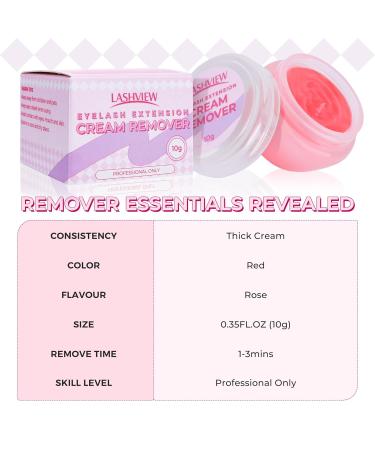 LASHVIEW Eyelash Extension Remover Cream - Rose Flavor 10g | Gentle Lash Remover for Extensions | Fast Shipping Worldwide - Buy Online on GoSupps.com