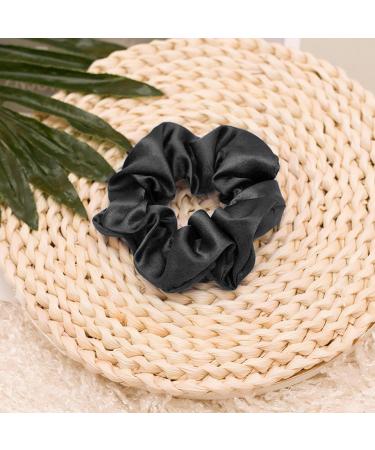 PODNAMAT Fashion Solid Color Hair Scrunchies Elastic Hair Bands Women Hair Ties Girls Hair Accessories(black) - Buy Online on GoSupps.com