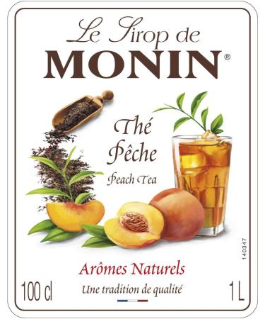 MONIN Premium Peach Tea Concentrate 1L - Vegan-Friendly, Allergen-Free, 100% Natural Flavours - Hot and Iced Teas - Peach 1L (Pack of 1) - Buy Online on GoSupps.com