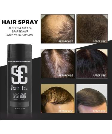 SOVONCARE Hair Fibers for Thinning Hair Black Hair Building Fibers for Bald Spots Undetectable & Natural Conceals Hair Loss Fill In Fine Hair Powder Hair Thicker Instantly for Women & Men 28g (Aubrun) - Buy Online on GoSupps.com