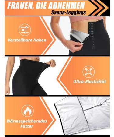 Melliex High Waist Sauna Pants - Weight Loss Sweat Leggings | Body Shaper for Fitness Gym & Yoga (XXL) - Buy Online on GoSupps.com