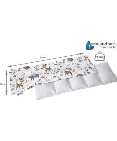 Medi Partners Kirschkernkissen 60x20cm | Eco-Friendly 100% Cotton 5 Chambers Grain Pillow | Large Warming & Cold Therapy Pillow | Removable Connection (Deer) - Buy Online on GoSupps.com