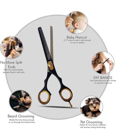 YSCARE Professional Stainless Steel Hair Cutting Scissors - 6.5 Inch for Salon Barbers, Men, Women, Children & Adults - Buy Online on GoSupps.com
