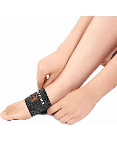WOLFWAY Copper Arch Support for Foot Pain Relief - Plantar Fasciitis Braces Compression Socks for Men and Women - 1 Pair Black, One Size Fits All (Pack of 2) - Buy Online on GoSupps.com