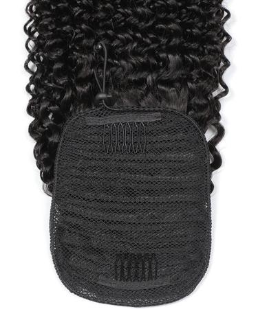 Luovce Ponytail Extension Human Hair Kinky Curly Drawstring Ponytail Hair Extension 18 inches Natural Colour 18 inch Natural Colour - Buy Online on GoSupps.com