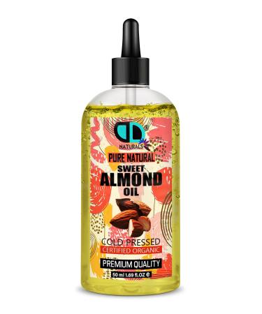Pure Almond Oil for Aromatherapy, Massage, Moisturizing, Suitable for Dry Sensitive Skin and Hair, Nails, Cuticles, Ears, Face, Body, Stretch Marks (Transparent Dropper)