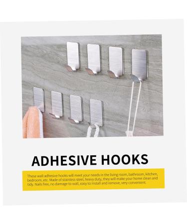 Alipis 24pcs Hook up Metal Clothing Rack Towel Hook Metal Hanger Keys Adhesive Hooks Picture Sticky Hook 3.2X1.5CM Silver - Buy Online on GoSupps.com