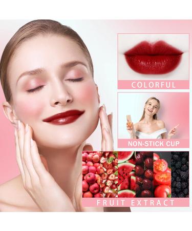 6 Pcs Lip Stain Set - Vivid Water Lip Tint Matte Liquid Lipstick for Lips Cheeks & Eyes Long-Lasting & Waterproof - Perfect for All Skin Types - Buy Online on GoSupps.com