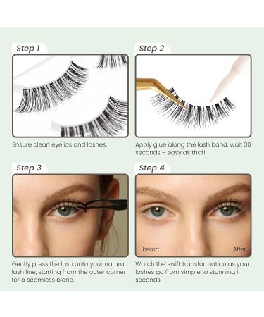 Cashmeren Faux Mink Strip Lashes - DIY Individual Fake Eyelashes | Natural Waterproof & Reusable | 5 Pairs for Everyday Elegance - Buy Online on GoSupps.com