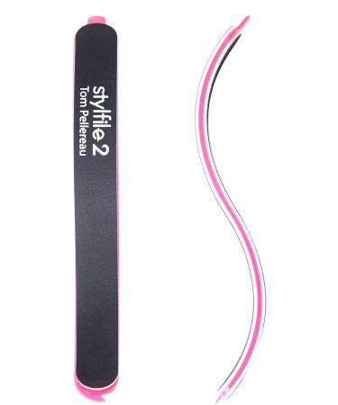 StylFile Curved Nail File with 240/400 Grit for Manicures - Professional 3-in-1 Emery Boards for Nails with Cuticle Pusher Under-Nail Skimmer - Premium Nail Products and Nail Essentials for Women 1 Count (Pack of 1) - Buy Online on GoSupps.com
