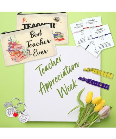 Teacher Appreciation Gift Set with Makeup Pouch, Hair Ties, Bracelets, and Keychain - 28 Pcs - Buy Online on GoSupps.com
