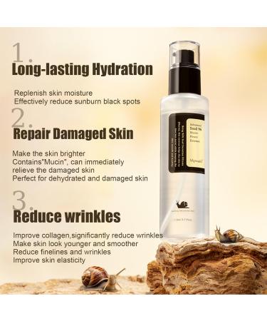 Snail Mucin Serum - Snail Mucin Essence - Hydrating Snail Mucin Moisturiser - Skin Repair Face Serum - Hyaluronic Acid Serum for Face - Dark Spot Correcting Glow Serum for Repair Dull and Damaged Skin - Buy Online on GoSupps.com