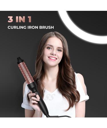 Buy Thermal Brush | 1.5" Heated Round Brush Curling Iron with Ceramic Tourmaline & PTC Heater - Detachable & Travel-Friendly - Buy Online on GoSupps.com