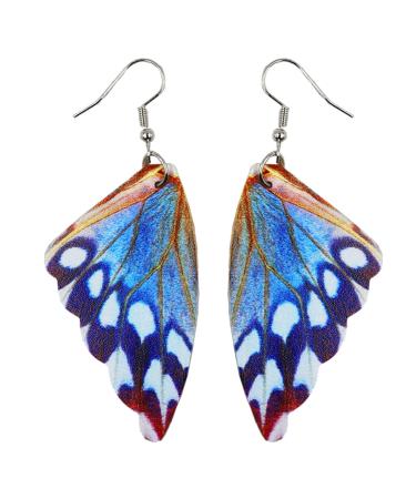 Feylie butterfly wing earrings butterfly wing shape drop dripping earrings drip earrings leather material hook pendant earring for women girl party gift style 8