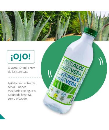Green Frog - Pure Aloe Vera Drink with Pulp (99.8%) - 1 Liter - European Organic Certificate - 100% Organic - No Aloins and S - Buy Online on GoSupps.com