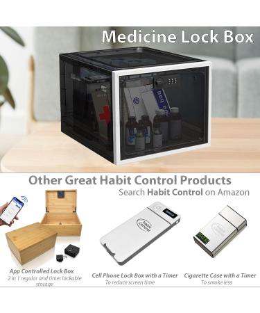 Secure Medicine Lock Box with Combination Lock - Large Medication & Snack Storage Locker for Home Classroom & Food Safety - Black - Buy Online on GoSupps.com