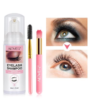 Eyelash Shampoo Foam Cleanser with Brush | 50ml Eyelash Cleaner for Extensions | Makeup Residue Removal - Buy Online on GoSupps.com