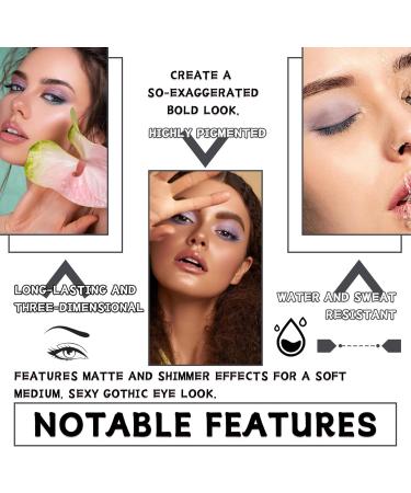 Blue Gray Eyeshadow Palette 4 Colors Matte Glitter Eyeshadow Makeup Palette with Brushes Waterproof Long Lasting Pigmented Gray Silver Eye Shadow Palette Goth Halloween Daily Makeup Pallet - Buy Online on GoSupps.com