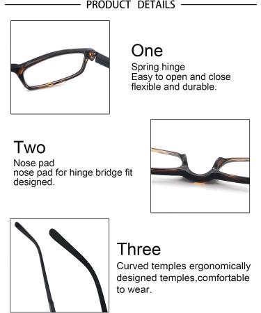 MODFANS Reading Glasses - 4 Pairs Fashion Readers Narrow Frame Spring Hinge for Men Women - 4 Mix Color - 2.0 2.5x - Buy Online on GoSupps.com