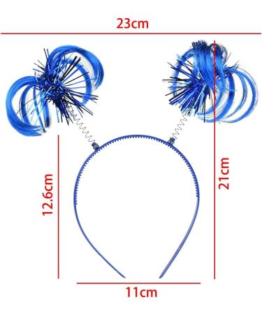 Lezevn 3 Pieces Blue Ponytail Feathers Headband Bopper Pom Party Headband Costume Props for Women Girls Party Accessory - Buy Online on GoSupps.com