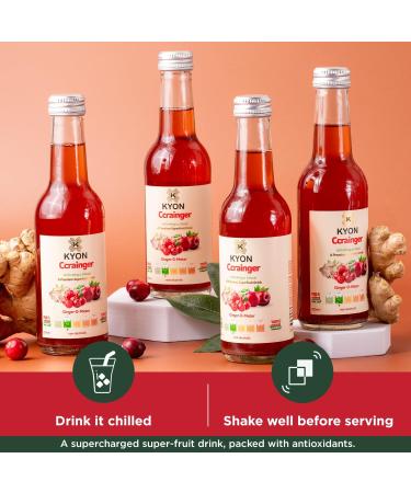 Boisson Kyon Ccrainger Jus de gingembre 250 ml avec canneberge pomme et citron boisson rafra chissante et sans alcool disponible en packs de 6 - Buy Online on GoSupps.com