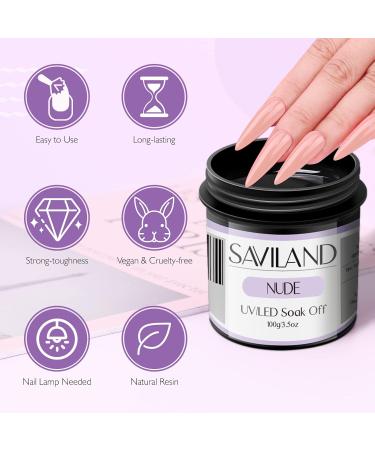 Saviland Assembly Gel for Gel Nails Set - 2x100g Clear & Nudes Builder Nail Gel 3.5oz Nail Extension Kit with Brush File & 100 Nail Shapes - Professional Manicure Studio Essentials - Buy Online on GoSupps.com