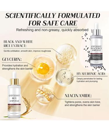 Peel Shot Glow Rice Ampoule Duo Exfoliant Visage Peeling Visage Exfoliant au Riz Noir et Blanc exfoliant Doux Nettoie en Profondeur les Pores Am liore la peau Rugueuse 2 * 100 ML - Buy Online on GoSupps.com