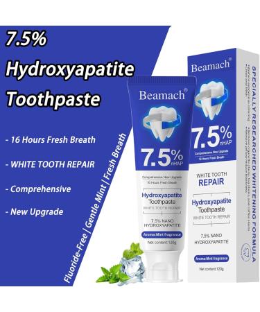 7.5% Hydroxyapatite Toothpaste Nano Hydroxyapatite Whitening Toothpaste for Enamel Protection & Tooth Strengthening Fluoride-Free Probiotic Formula with Gentle Mint Flavor & Fresh Breath (3) - Buy Online on GoSupps.com