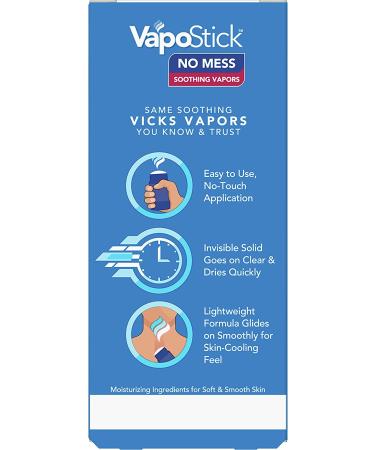 Vicks VapoStick Solid Balm - Soothing Vapors, No Mess, Invisible Solid 1.25 Oz - Buy Online on GoSupps.com