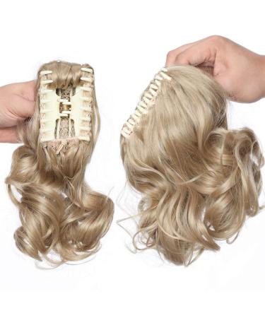 Voluminous Wavy Ash Blond Ponytail Extension - 30cm Corrugated Hair Braid | Realistic 110g Hair Piece for Effortless Style - Buy Online on GoSupps.com
