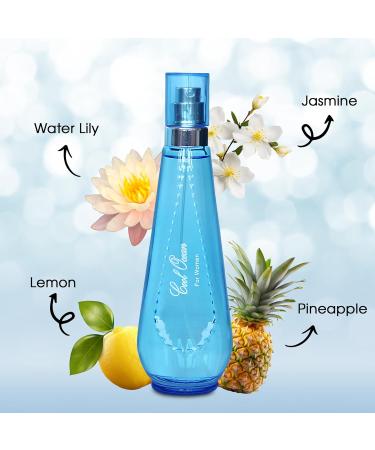 Cool Ocean Women Eau de Parfum Spray Perfume Fragrance For Women-Daywear Casual Daily Cologne Set with Suede Pouch- 3.4 Fl Oz Bottle Beauty Gift for Birthday Anniversary - Buy Online on GoSupps.com