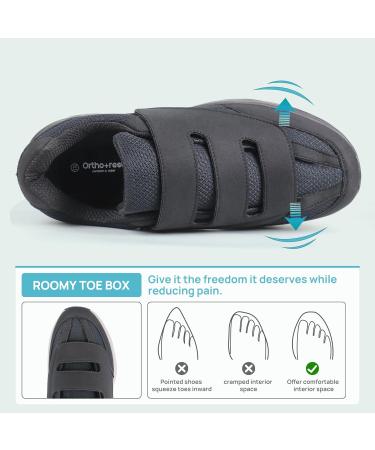 Ortho+rest Men s Diabetic Walking Shoes for Swollen Feet - Adjustable Closure - Size 11 - Grey - Buy Online on GoSupps.com