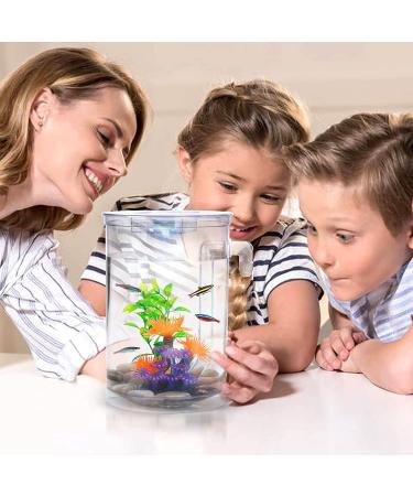 Betta Fish Tank 360 Aquarium with LED Light | 1 Gallon Self-Cleaning Bowl | Small Starter Kit for Desktop Decoration - Buy Online on GoSupps.com
