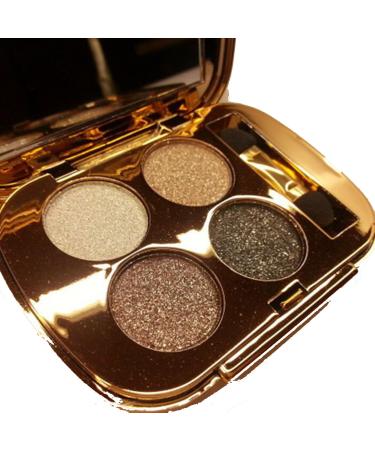 Glitter Eyeshadow Palette Makeup Set 4 Colors Shimmer Eyeshadow Palette Gold Eyeshadow Highly Pigmented Long Lasting Waterproof Sweatproof Professional Nude Eyeshadow Palette Make Up Palettes for Women Warm Natural Neutral Smokey Eye Eyeshadow Palette (4#