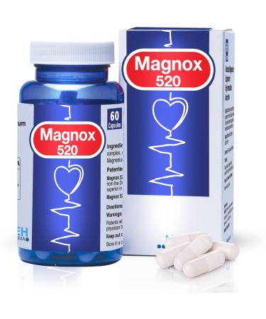 MAGNOX 520 - Magnesium Supplement 520mg of High Absorption Magnesium for Men & Women with Dead Sea Minerals - Magnesium for Sleep & Muscle Pain Relief Vegan Kosher Halal & Gluten-Free (60 Caps)