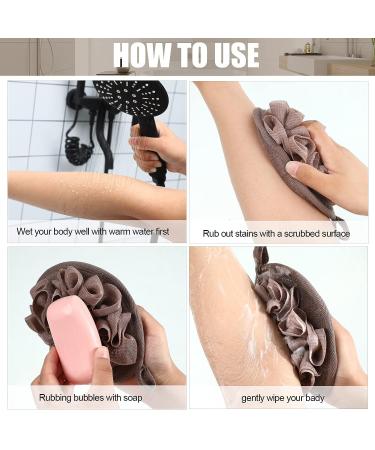 12-Piece Shower Puff Bath Loofah Set - Exfoliating Mesh Pouf Sponges with Hand Strap - Washable Body Scrubber for Men and Women - Buy Online on GoSupps.com