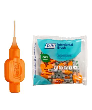 TEPE Interdental Brush Original Soft Dental Brush for Teeth Cleaning Pack of 25 0.45 mm Extra-Small/Small Gaps Orange Size 1 0.45 mm Orange