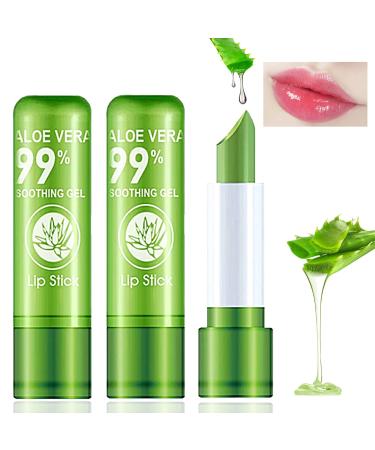 3 Pieces Aloe Vera Lipstick Long Lasting Moisturizing Lip Balm Nourishing Lip stick Lipstick Lip Balm Magic Temp Color Change Waterproof Lip Gloss Matte Makeup 3 Pack