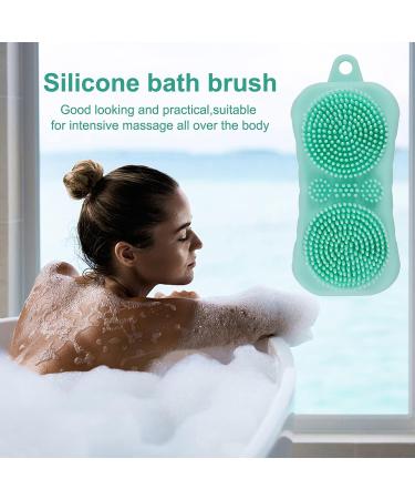Soft Silicone Body Scrubber Shower Brush - Double-Sided Massage Bath Brush for All Skin Types - Buy Online on GoSupps.com
