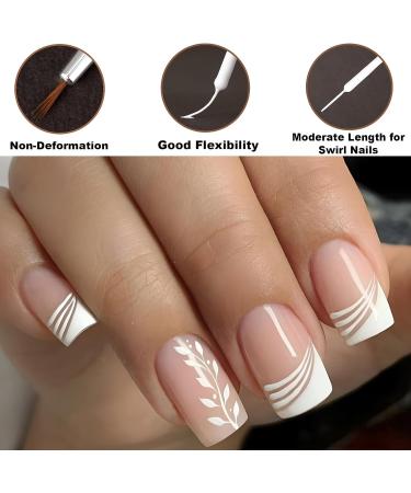 White Nail Polish - Painted Gel Nail Polish - White Gel Liner Nail Polish - 12ml Gel Liner Nail Art with Thin Brush - Nail Color Painting Nail Gel - Soak off UV Lamp Manicure Salon - Buy Online on GoSupps.com