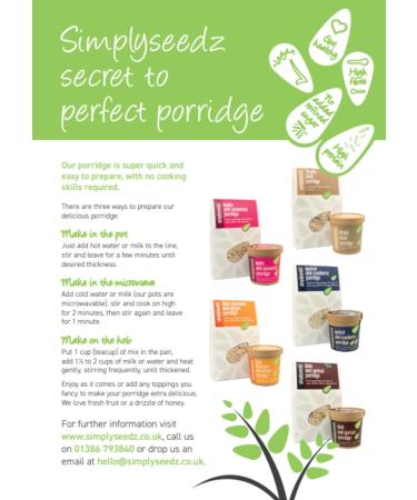 Simplyseedz Dairy Free Instant Porridge Oat Pot - VEGAN 9 x 60g | High Protein & Fibre, Low Sugar Office Snack & Workout Fuel - Buy Online on GoSupps.com