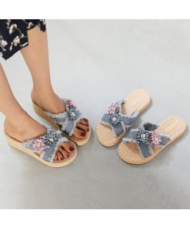 Shop HSYHKDSY Women's Glitter Wedge Heel Sandals - Comfortable Summer Shoes for Vacation - Elegant Casual Style in Blue 5.5 UK - Buy Online on GoSupps.com